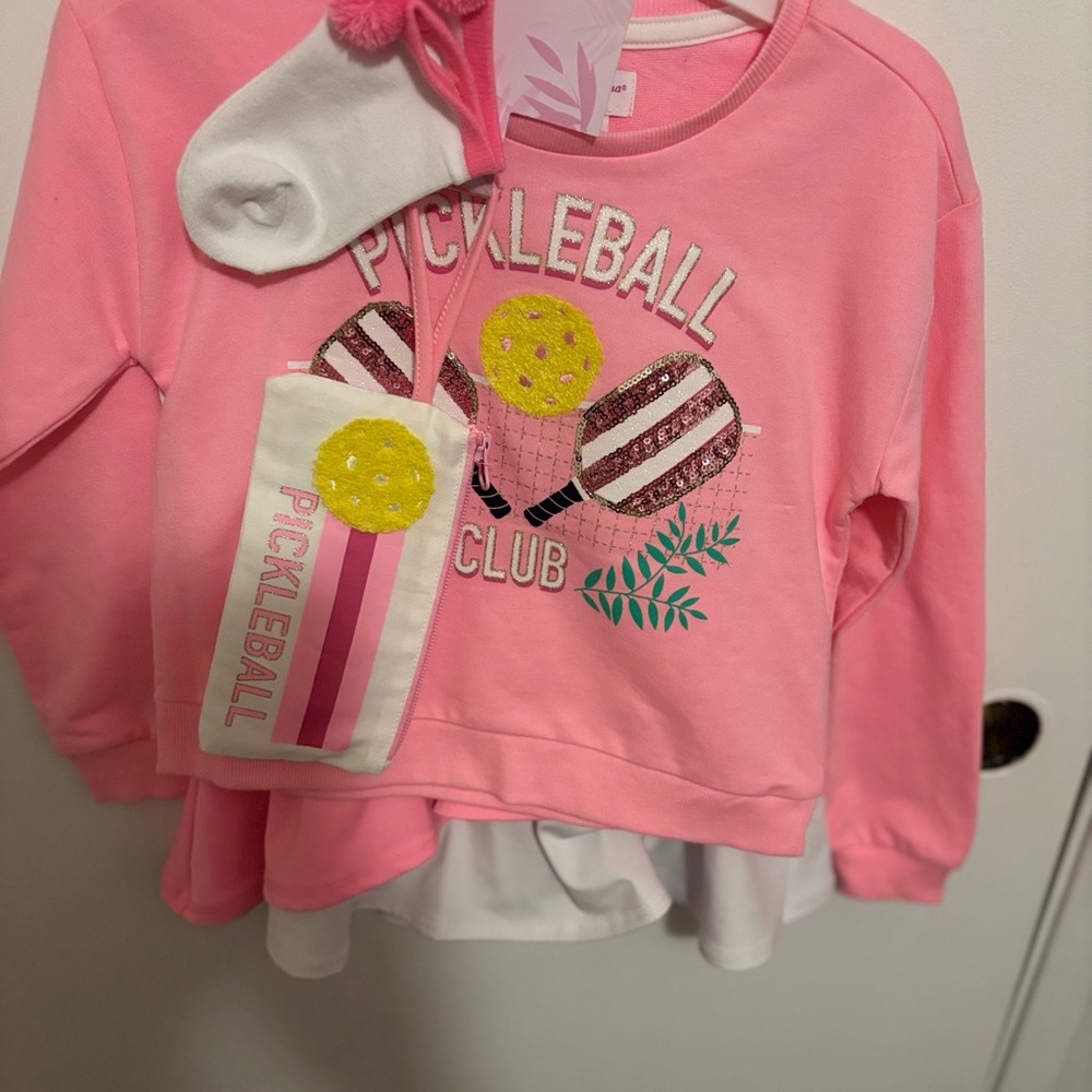 Pink Pickleball Club Sweatshirt Set